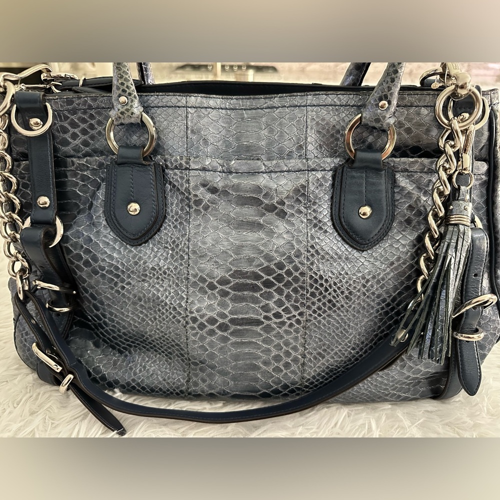 Coach 17551 Exotic Embossed Python Leather Sierra Carryall Bag Handbag Rare HTF - Picture 2 of 13